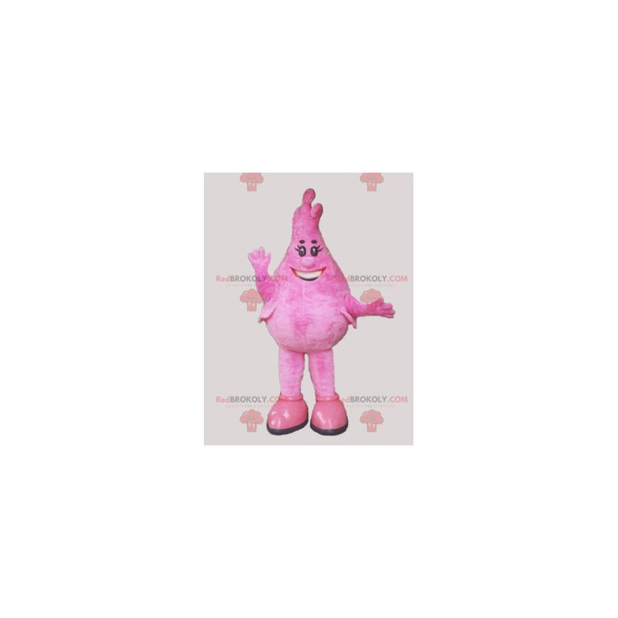 Mascota de muñeco de nieve rosa en forma de gota -