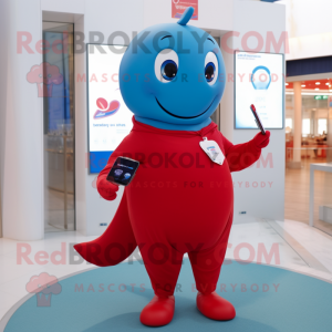 Red Blue Whale maskot...