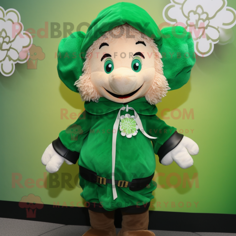 nan Bunch Of Shamrocks mascot costume character dressed with a Windbreaker and Shawl pins nan Bunch Of Shamrocks mascot costume character dressed with a Windbreaker and Shawl pins