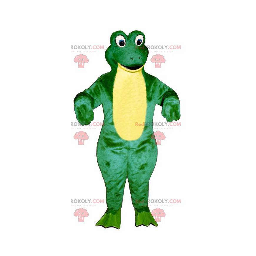 Grünes und gelbes Froschmaskottchen - Redbrokoly.com