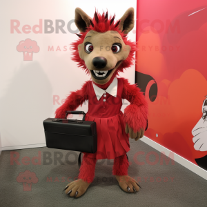 Rode hyena mascotte kostuum...