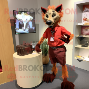 Rød hyæne maskot kostume...