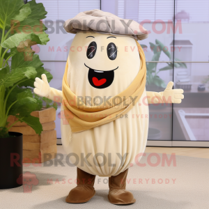 Beige majroe maskot kostume...