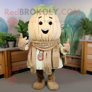 Beige majroe maskot kostume...