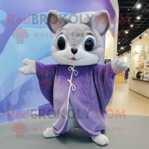 Lavender Flying Squirrel mascot costume character dressed with a Jumpsuit and Cufflinks