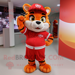 Red Tiger mascotte kostuum...