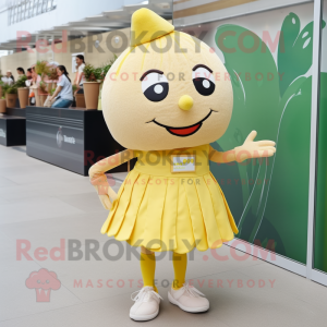 Beige citron maskot kostume...