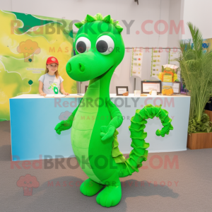 Lime Green Sea Horse maskot...