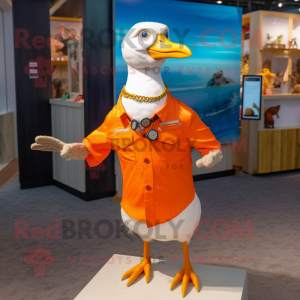 Orange Gull maskot drakt...