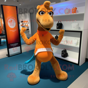Orange Camel mascot costume character dressed with a Yoga Pants and Keychains