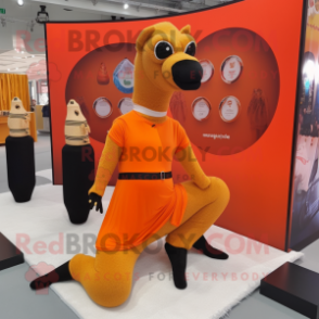 Orange Camel mascot costume character dressed with a Yoga Pants and Keychains