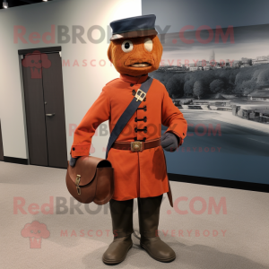 Rust Civil War Soldier mascot costume character dressed with a Jacket and Clutch bags