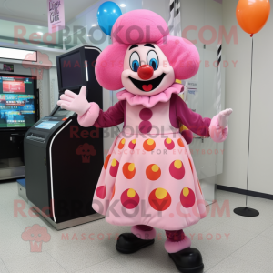 Roze Clown mascotte kostuum...