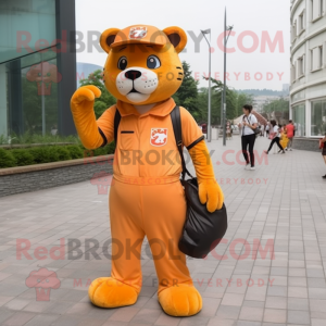 Orange Panther Maskottchen...