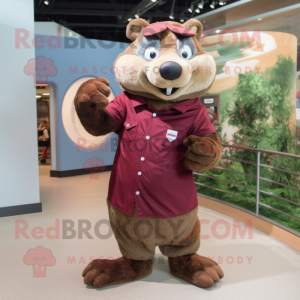 Maroon Beaver maskot drakt...