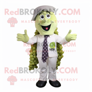 Hvid Grape maskot kostume...