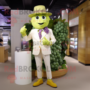 Hvid Grape maskot kostume...