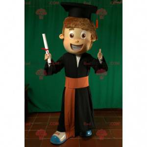 Young graduate mascot with his cap and gown - Redbrokoly.com