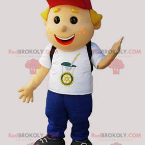 Mascota de la escuela niño sonriente joven - Redbrokoly.com