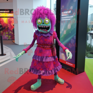 Magenta zombie mascotte...