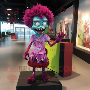 Magenta zombie mascotte...