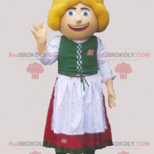 Nederlandse Oostenrijkse mascotte in traditionele klederdracht