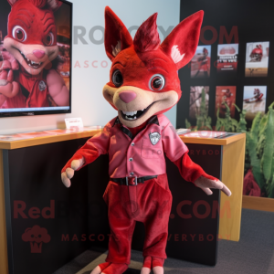 Rød Chupacabra maskot...