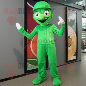 Green Mime mascotte kostuum...