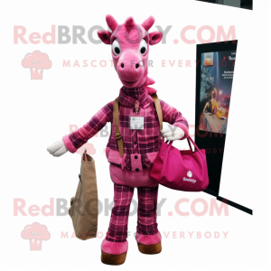 Magenta Giraffe maskot...