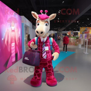 Magenta giraffe mascotte...