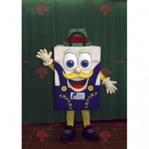 Mascotte de sac de courses de sac de shopping souriant -