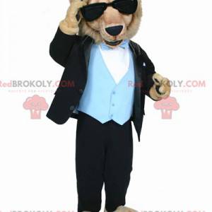 Mascotte de lion habillé en costume très classe - Redbrokoly.com