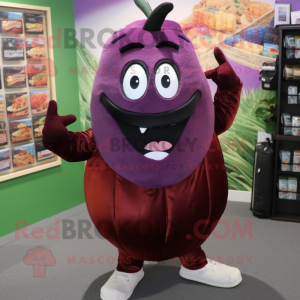 Maroon Aubergine maskot...