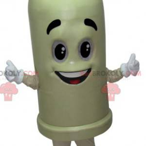 Mascot reusachtig wit condoom met een glimlach - Redbrokoly.com
