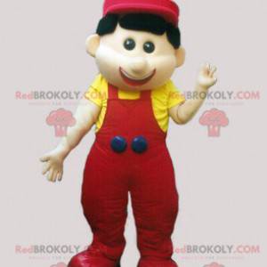 mascot of little man in overalls and cap - Redbrokoly.com