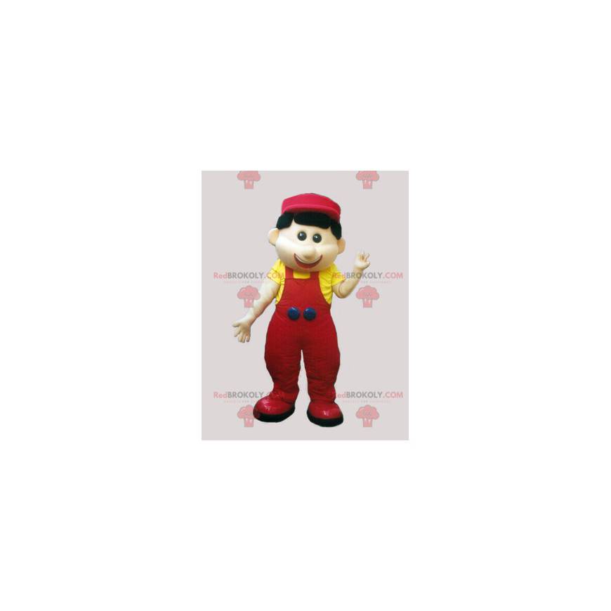 mascot of little man in overalls and cap - Redbrokoly.com
