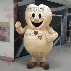 Beige hjerte maskot kostume...