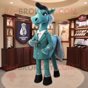 Teal Mare maskot kostume...