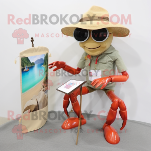 Olive Hermit Crab mascot costume character dressed with a Flare Jeans and Reading glasses