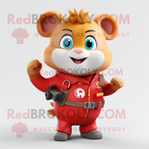 Rød hamster maskot kostume...