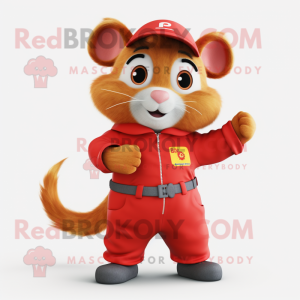 Rød hamster maskot kostume...