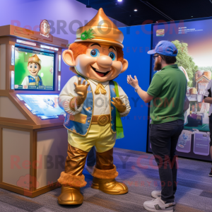 Goud Leprechaun mascotte...