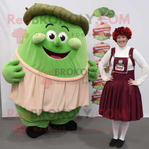 nan Corned Beef And Cabbage mascot costume character dressed with a Culottes and Keychains