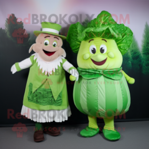 nan Corned Beef And Cabbage mascot costume character dressed with a Culottes and Keychains