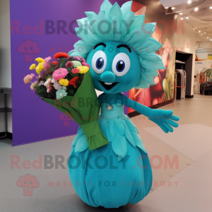 Teal boeket bloemen...