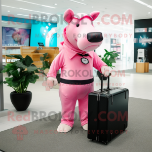 Pink Tapir maskot kostume...