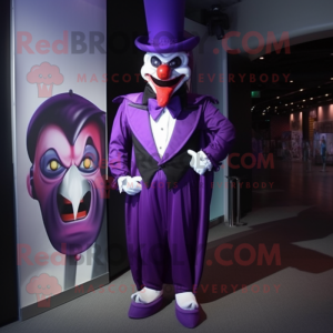 Purple Evil Clown maskot...