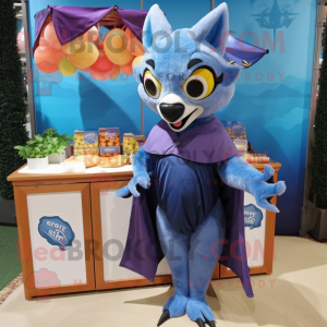 Blue Fruit Bat maskot drakt...