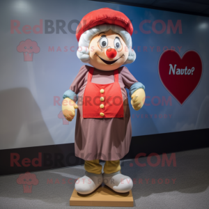 nan Heart mascot costume character dressed with a Shorts and Berets