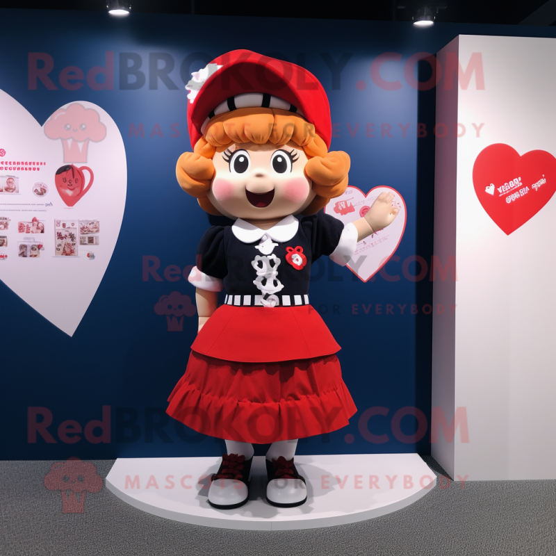 nan Heart mascot costume character dressed with a Shorts and Berets nan Heart mascot costume character dressed with a Shorts and Berets